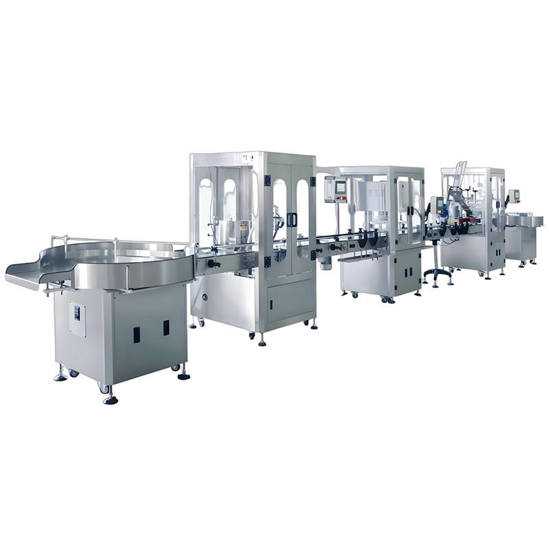 Linia do napełniania i pakowania płyn&oacute;w do butelek 